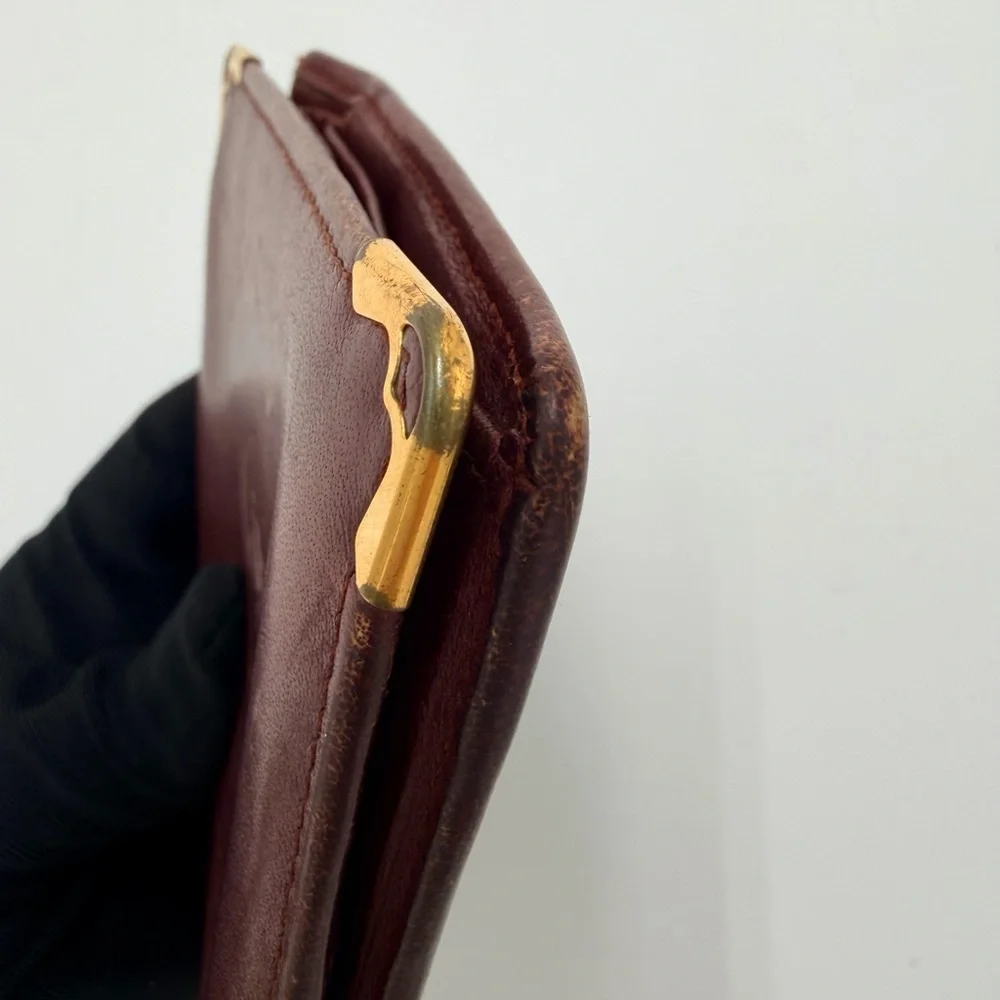 Must de Cartier Paris Vintage Oxblood Leather Wallet w/ Authenticity Card